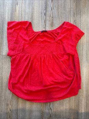 Lane Bryant Vibrant Red Scoop Neck Tunic Top